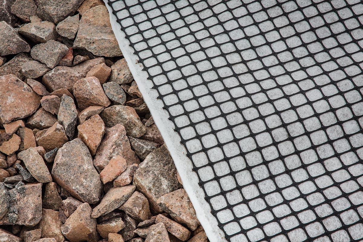 High Tensile Geogrid Composite with Geotextile
